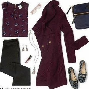 CAbi Bouquet Top Style# 3444 Medium Burgundy